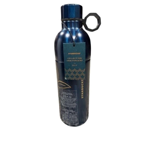 Starbucks Golden Siren Anv Collection two-piece stainless navy water bottle 20oz - Picture 3 of 4